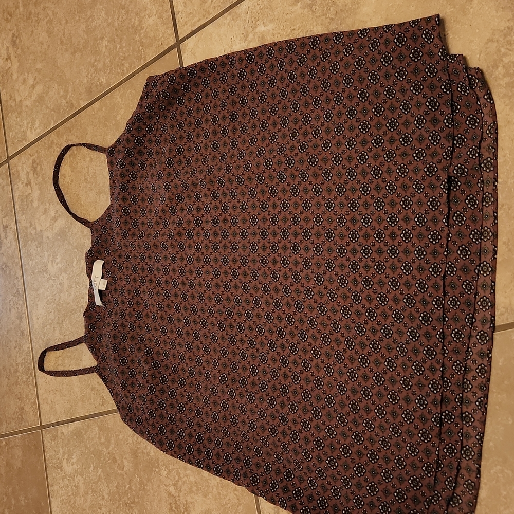 Loft Flowy Maroon Tank Blouse